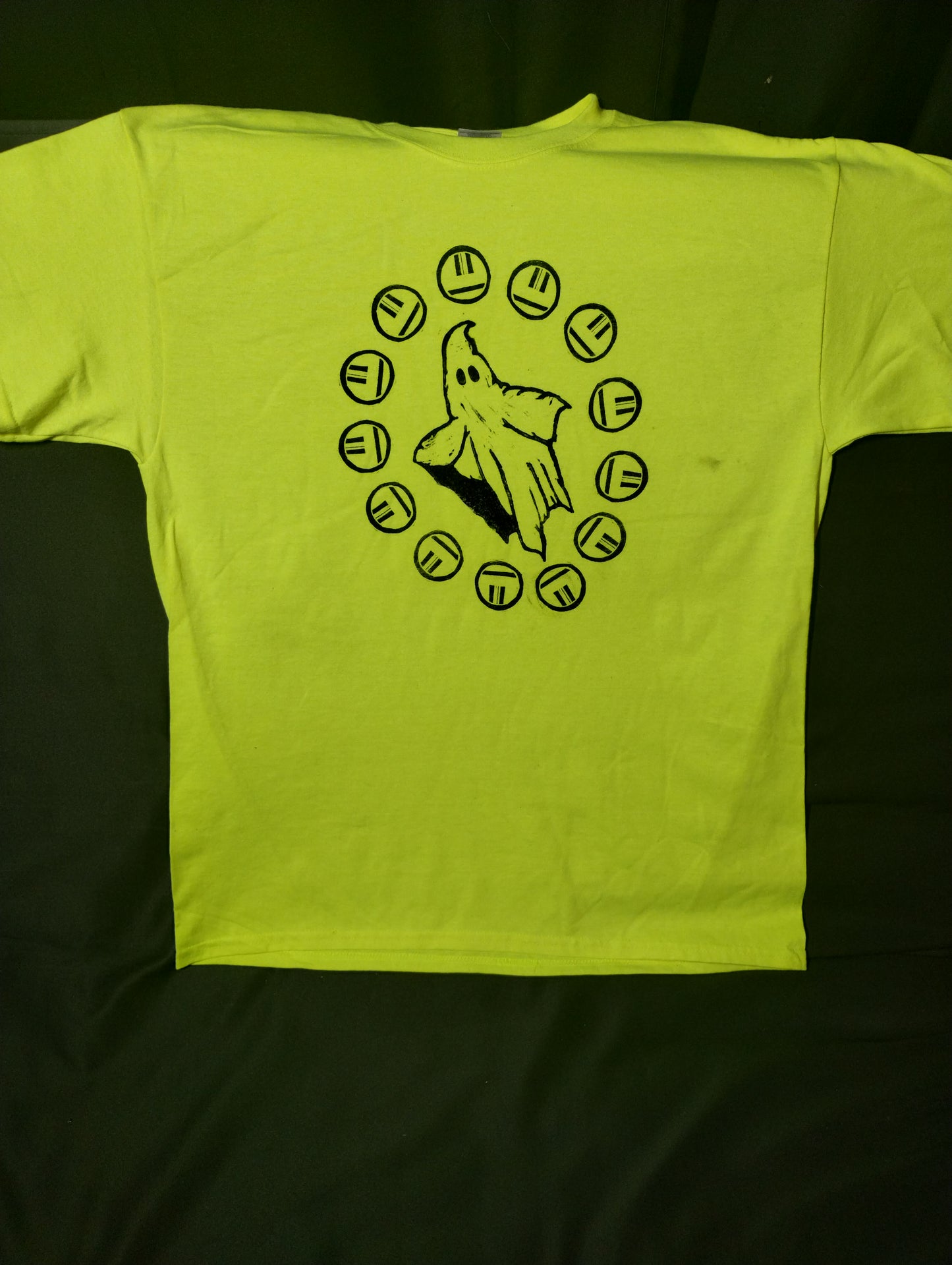 Hand Printed T-Shirt - Neon Ghost