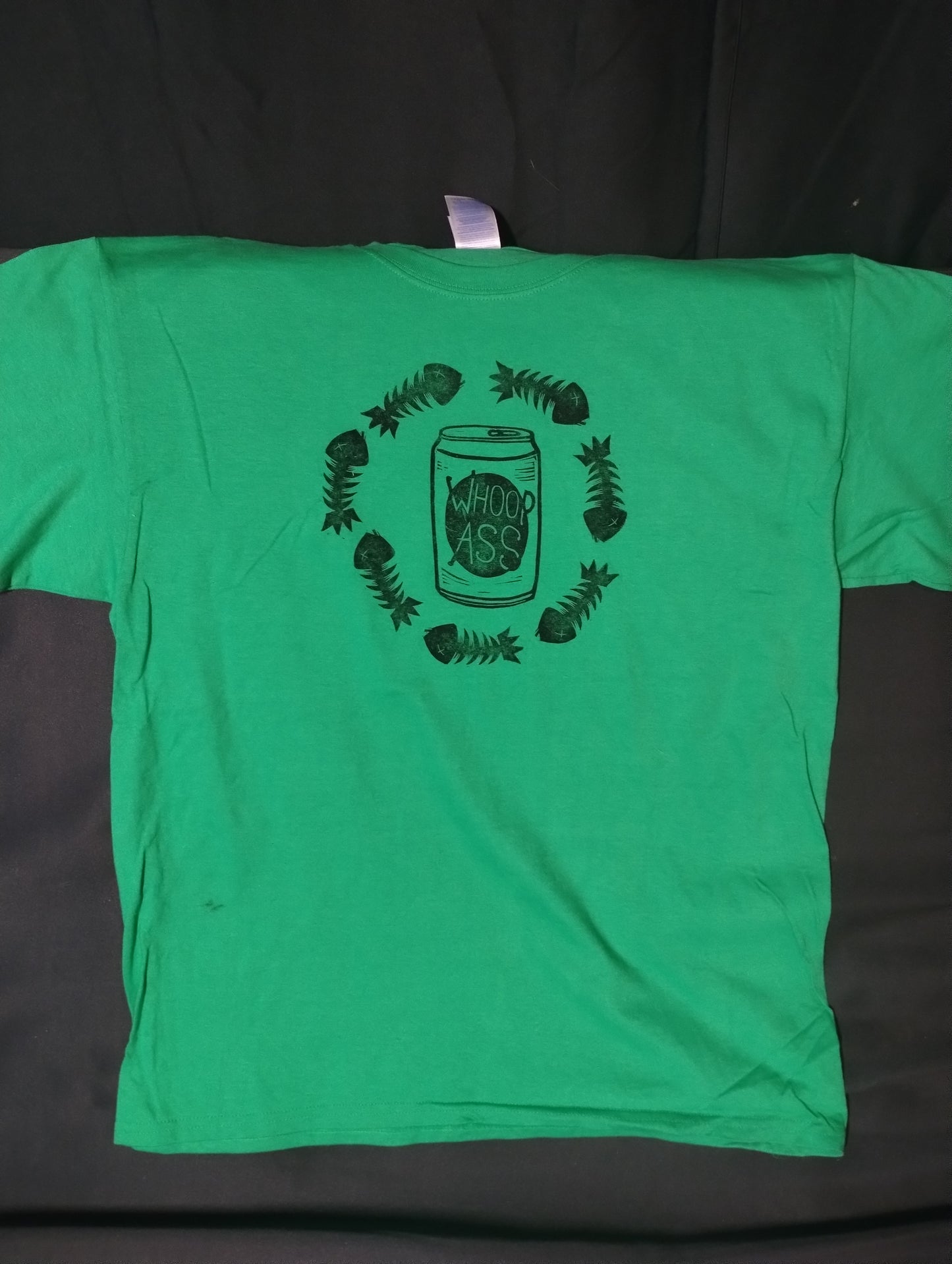 Hand Printed T-Shirt - Green WhoopAss