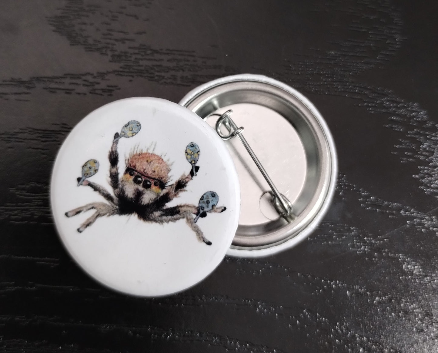 Cha Cha Spider Button Pin