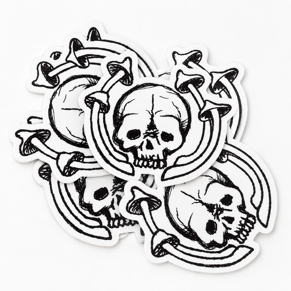 Skull With Mushroom Sticker