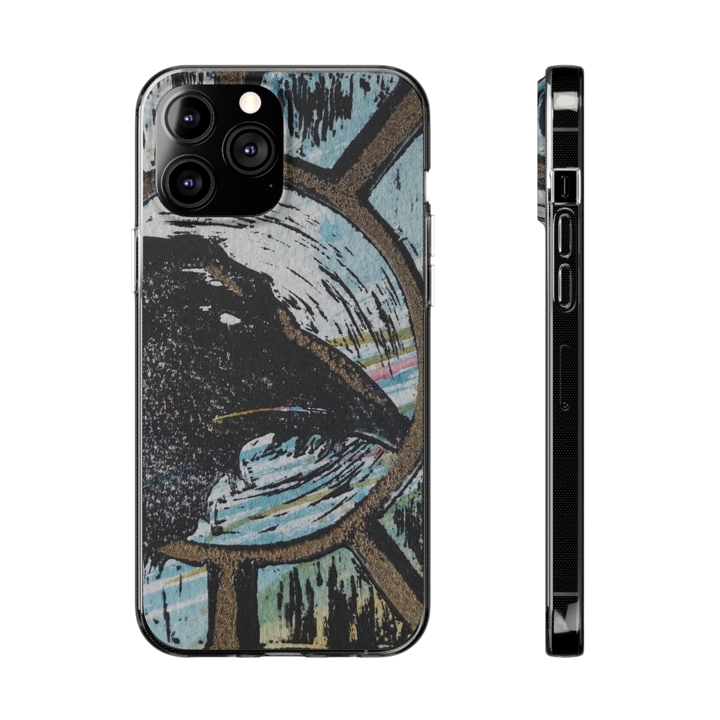 Soft Phone Cases Raven Colourful