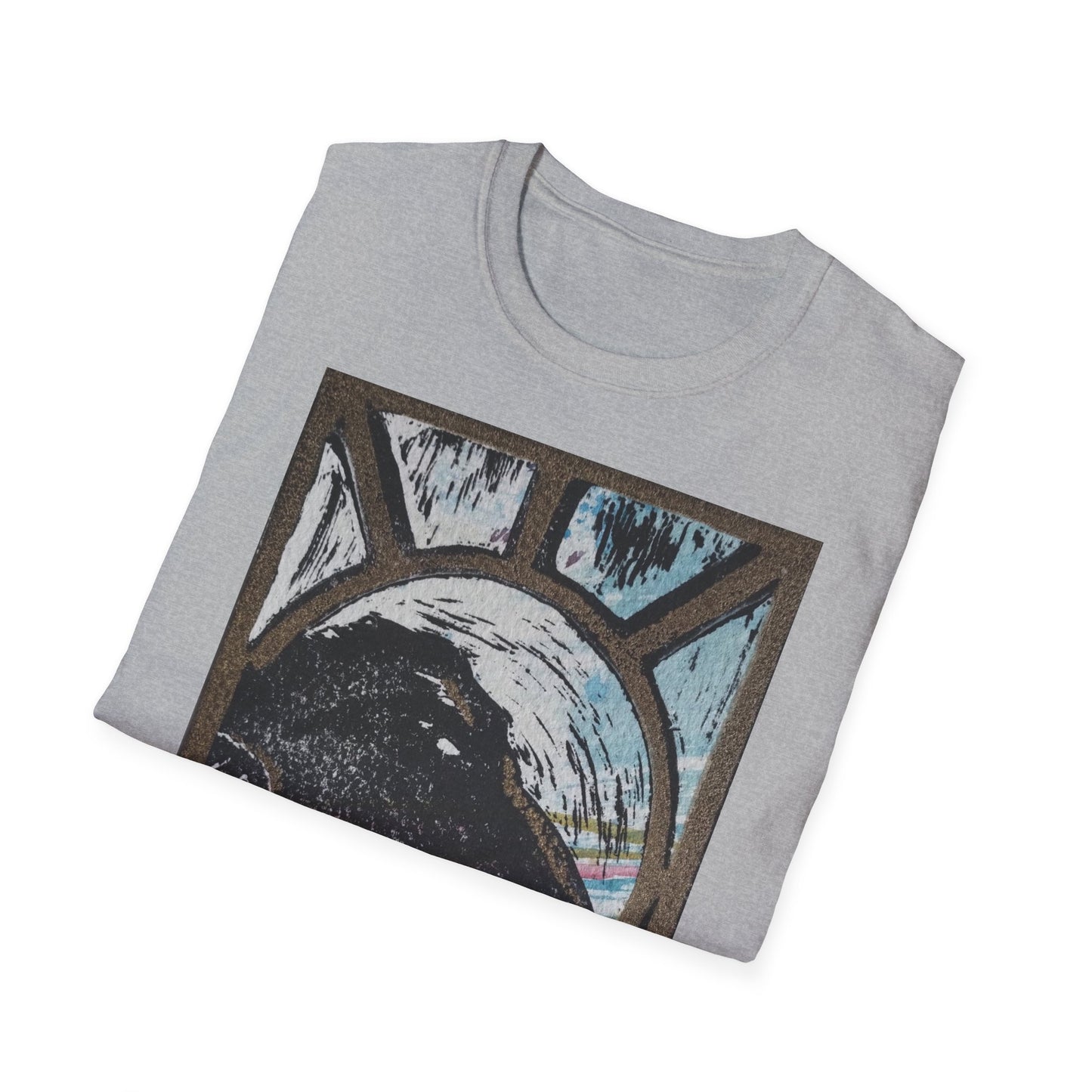 Colourful Raven Unisex Softstyle T-Shirt