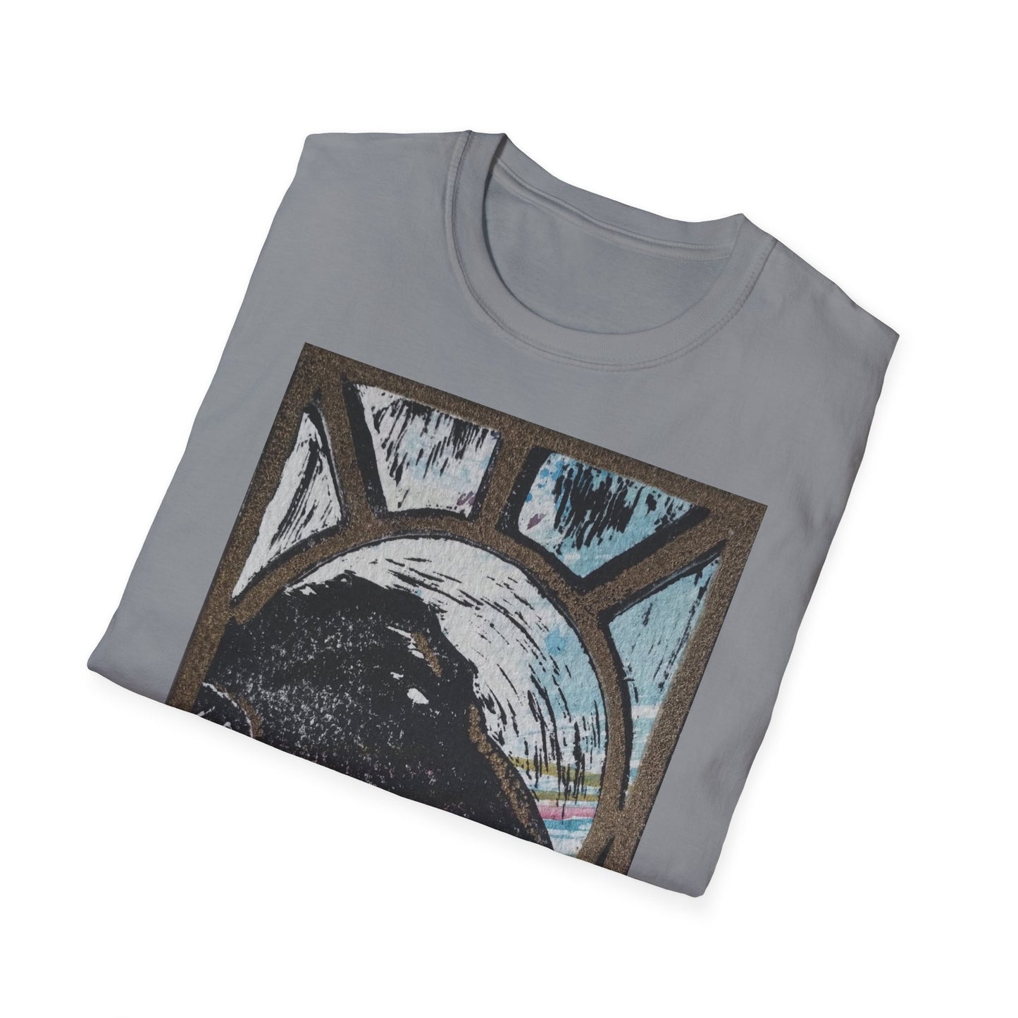 Colourful Raven Unisex Softstyle T-Shirt