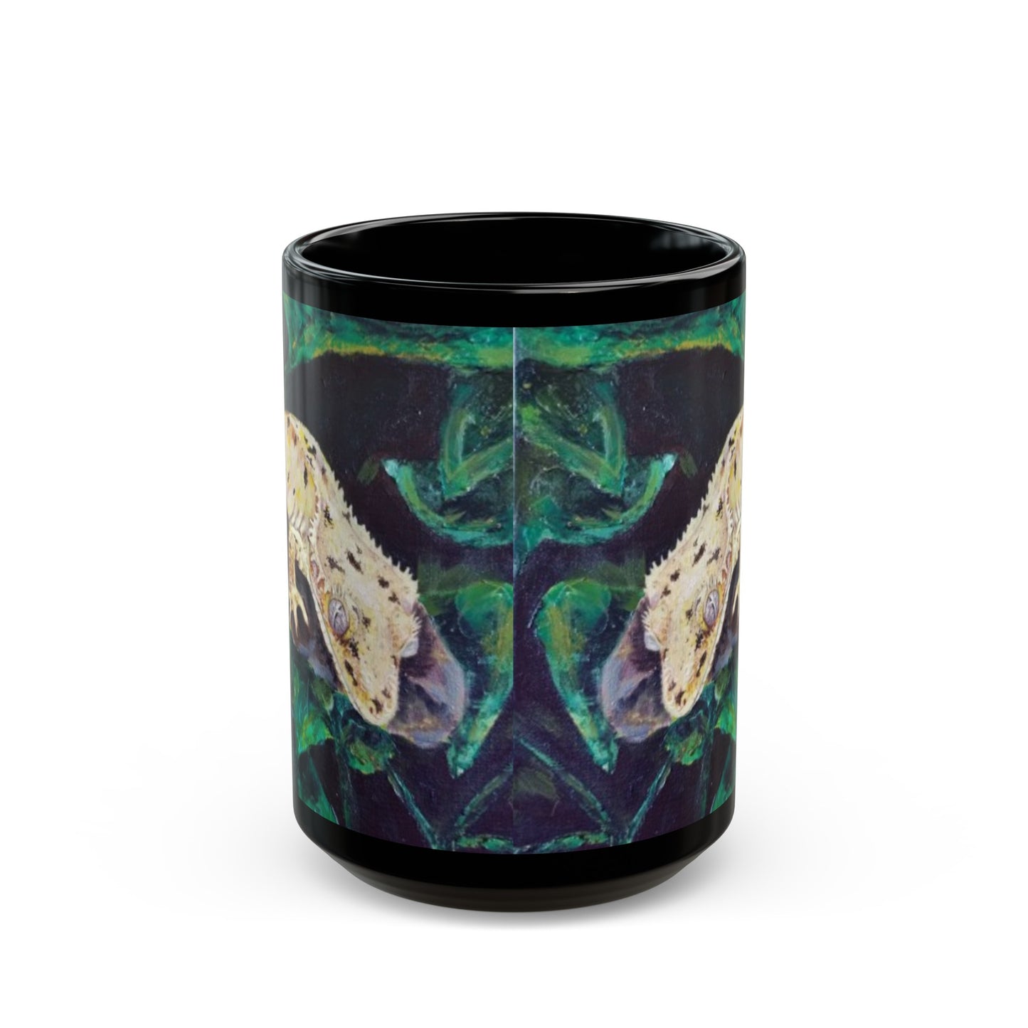 Dalmatian Crested Gecko Black Mug (11oz, 15oz)