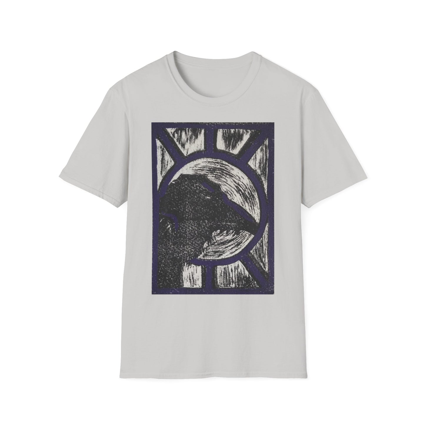 Raven in Purple Unisex Softstyle T-Shirt