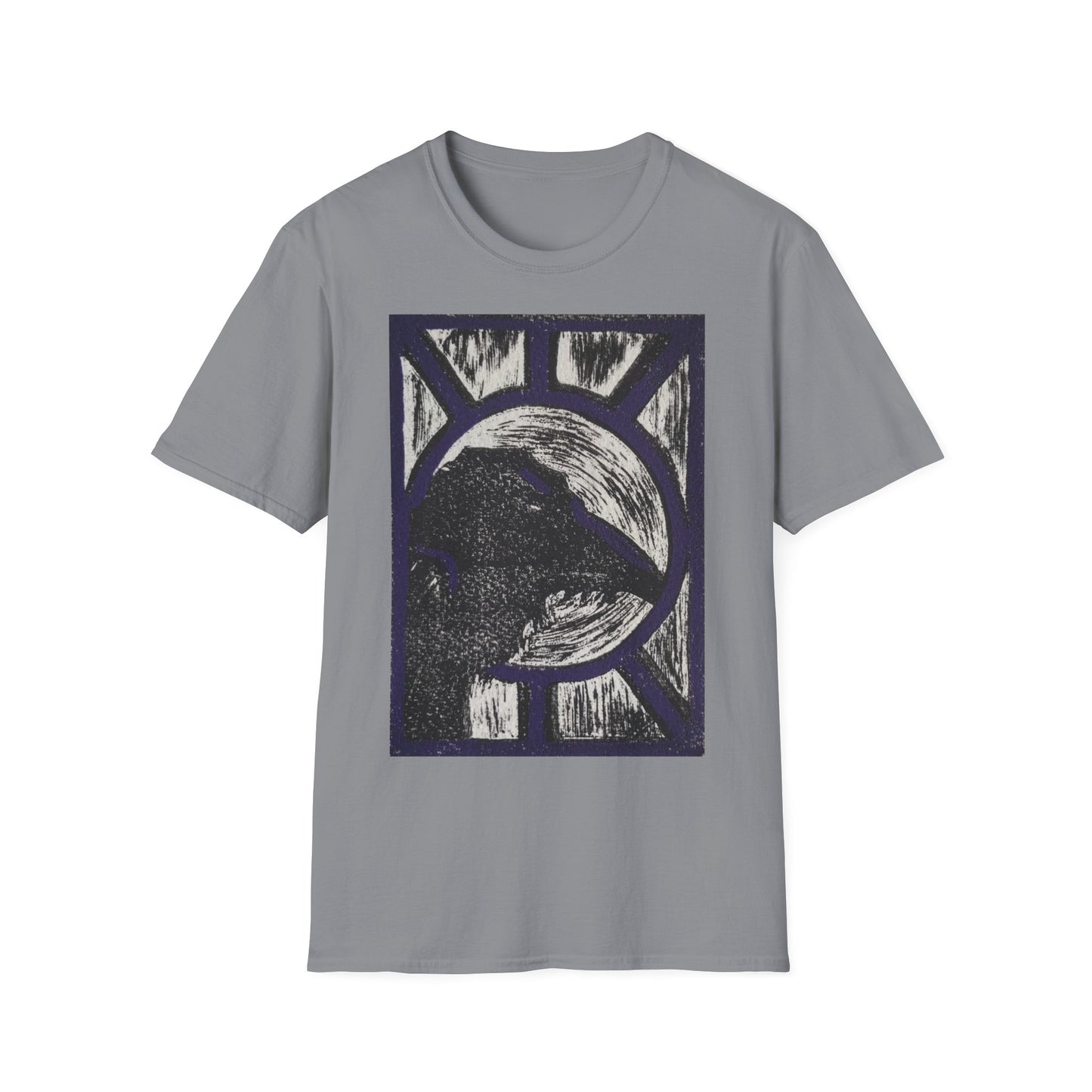 Raven in Purple Unisex Softstyle T-Shirt