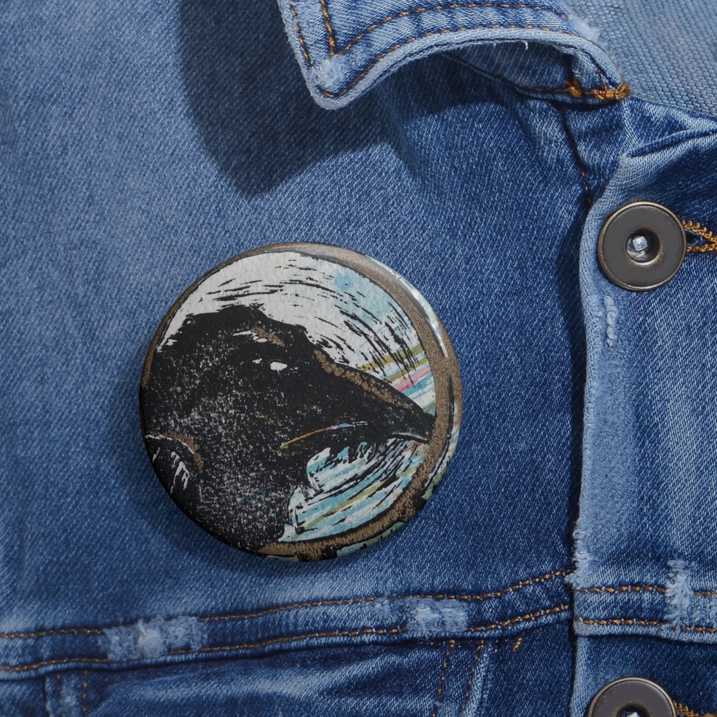 Raven Blue Pin Button