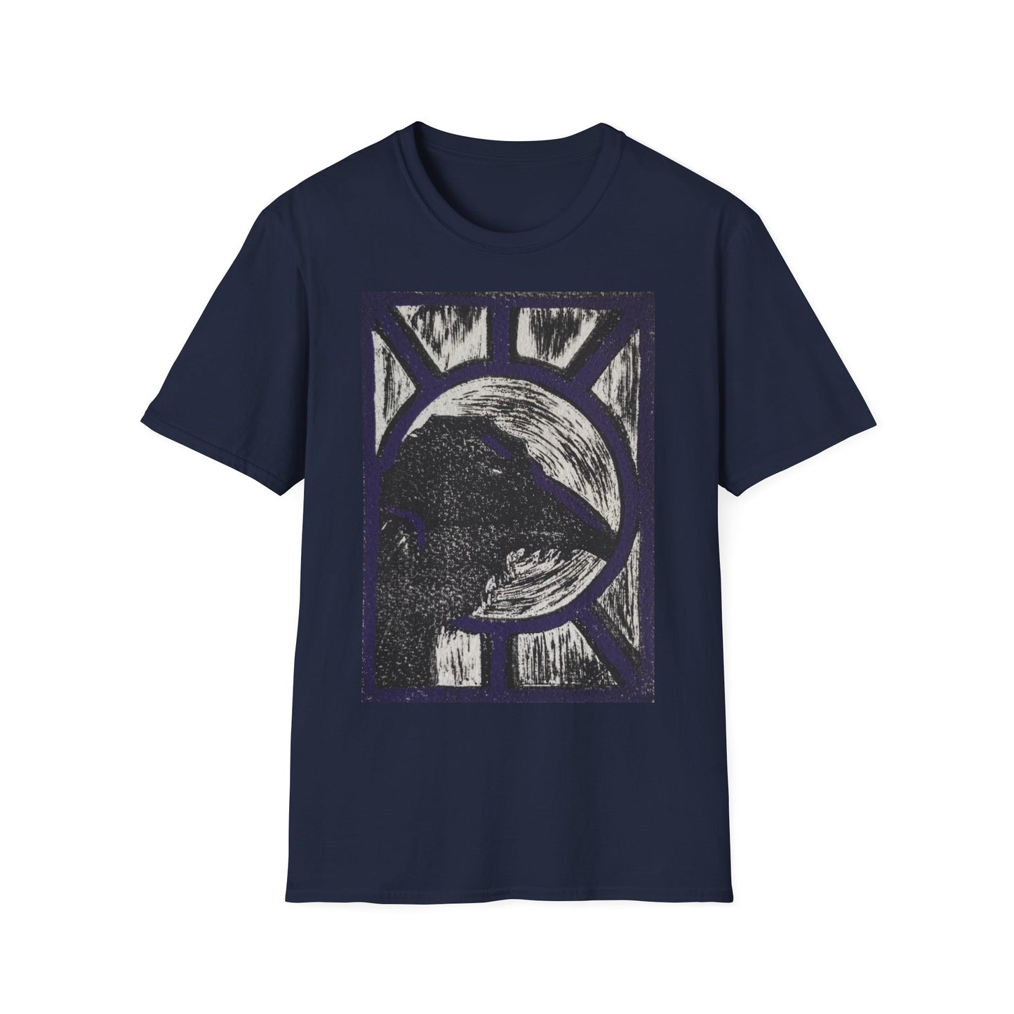 Raven in Purple Unisex Softstyle T-Shirt