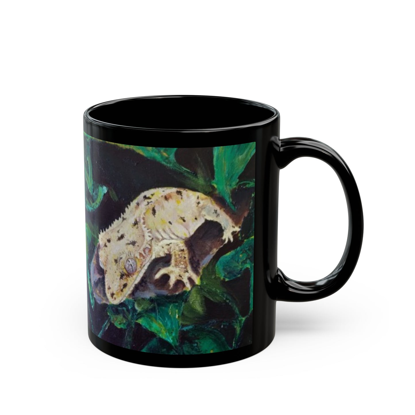 Dalmatian Crested Gecko Black Mug (11oz, 15oz)