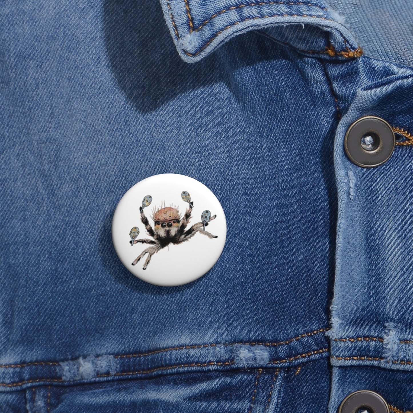 Cha Cha Spider Pin Button