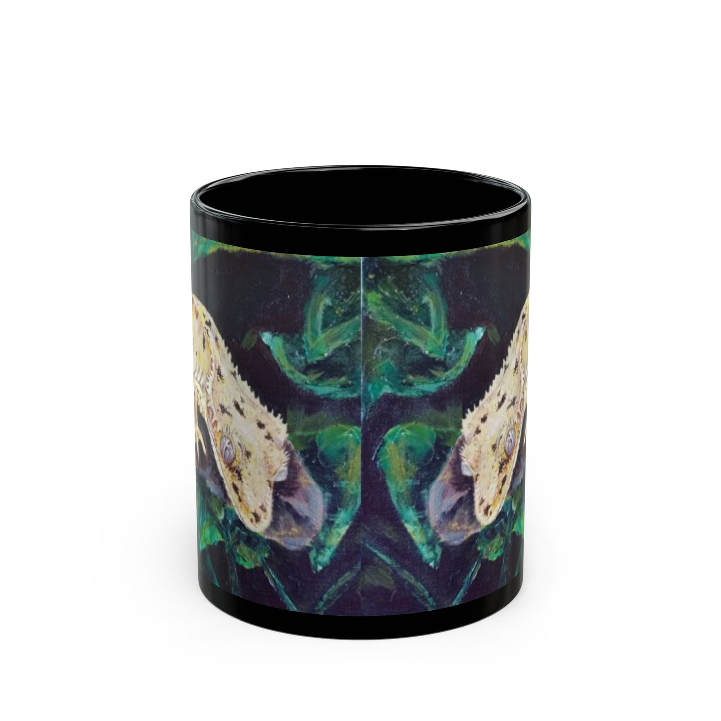 Dalmatian Crested Gecko Black Mug (11oz, 15oz)