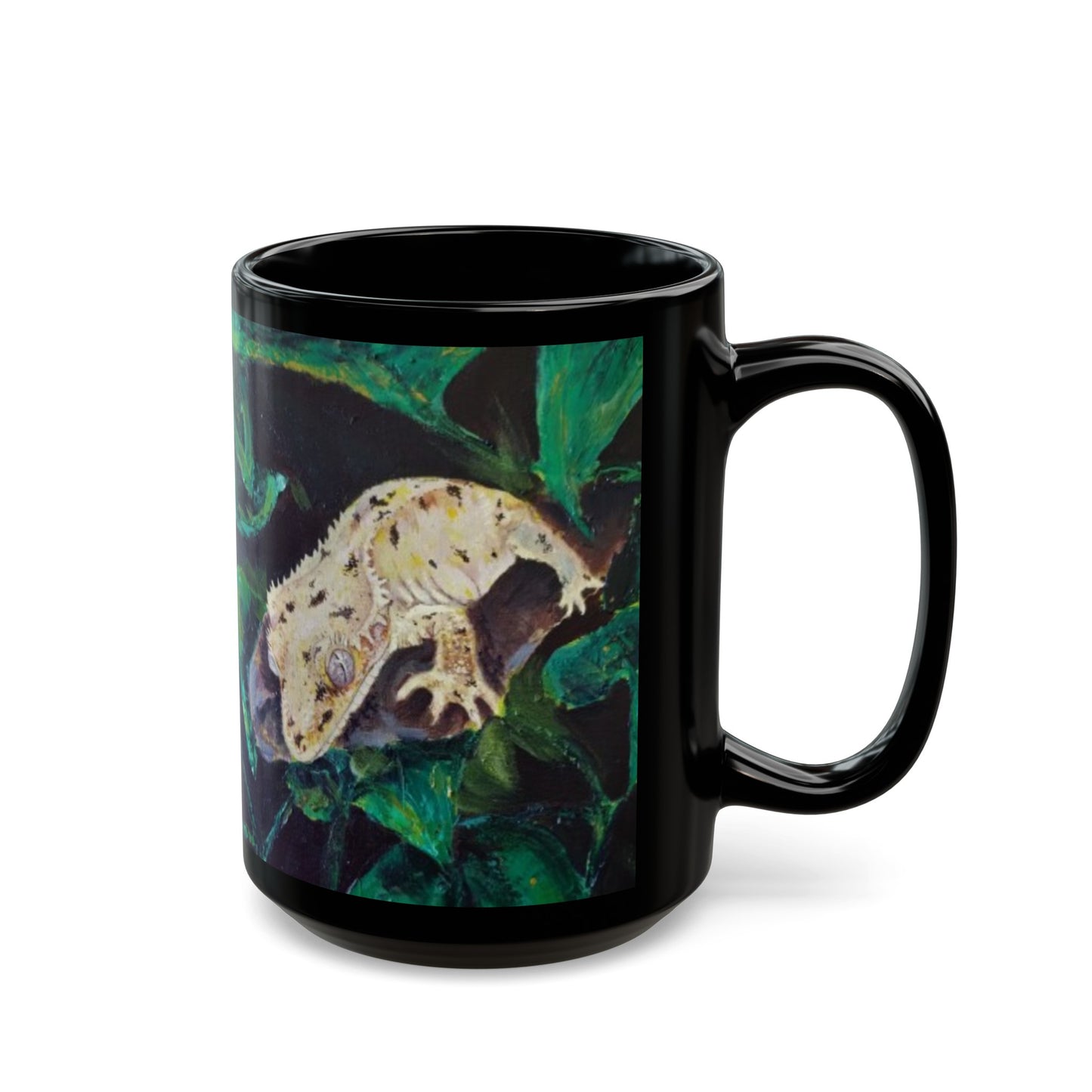 Dalmatian Crested Gecko Black Mug (11oz, 15oz)