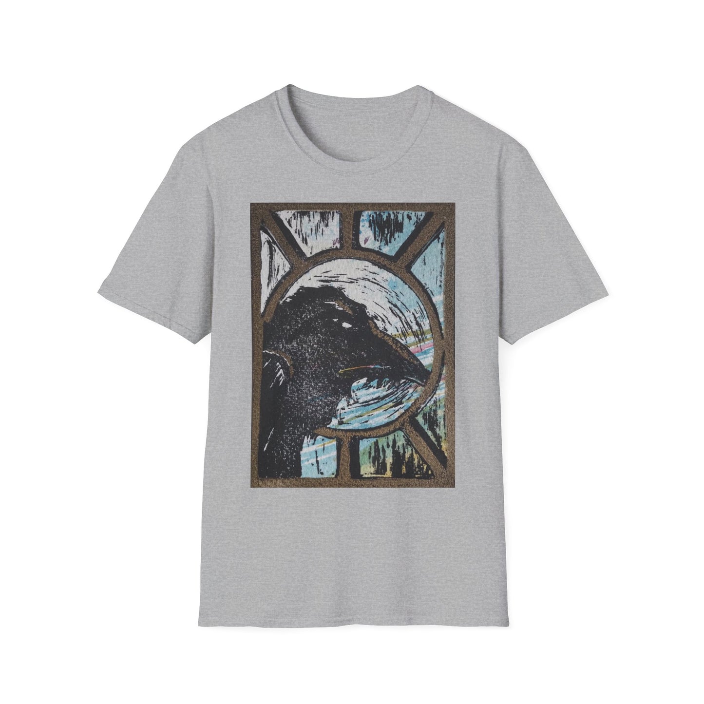 Colourful Raven Unisex Softstyle T-Shirt