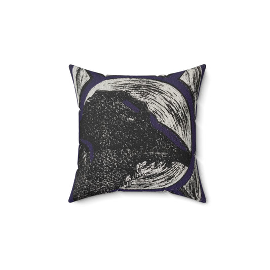 Purple Raven Polyester Square Pillow