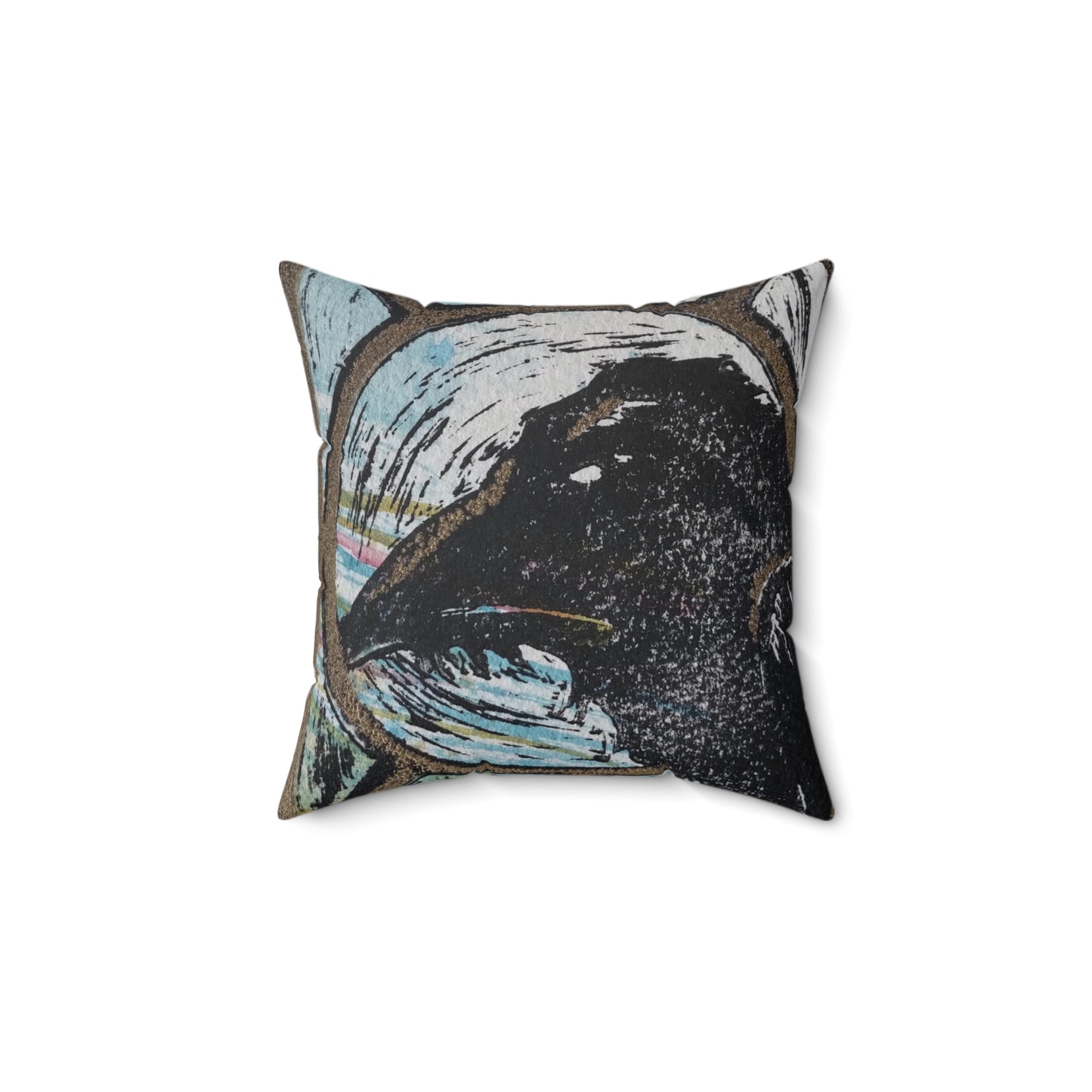 Blue Raven Polyester Square Pillow