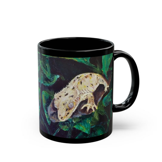 Dalmatian Crested Gecko Black Mug (11oz, 15oz)