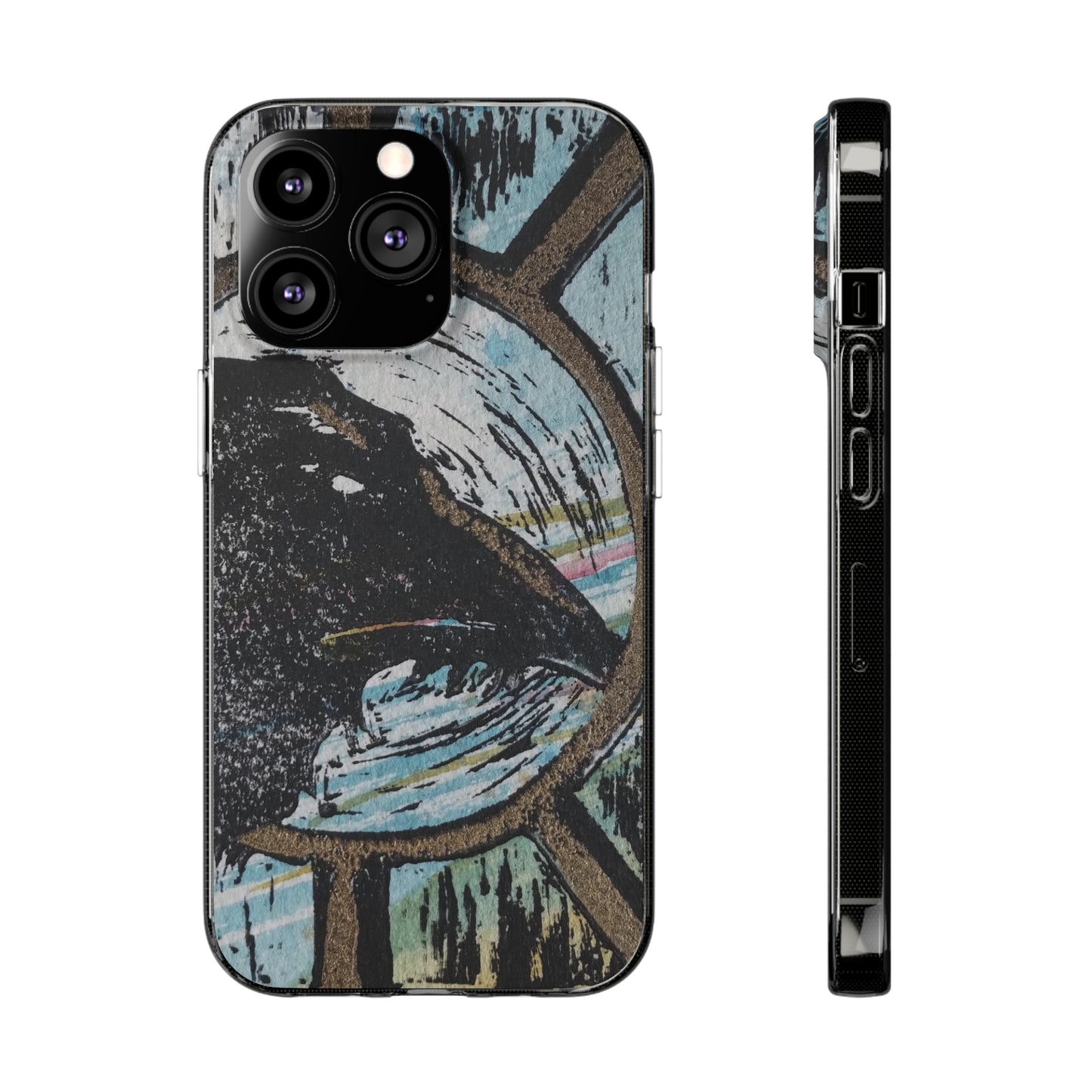 Soft Phone Cases Raven Colourful