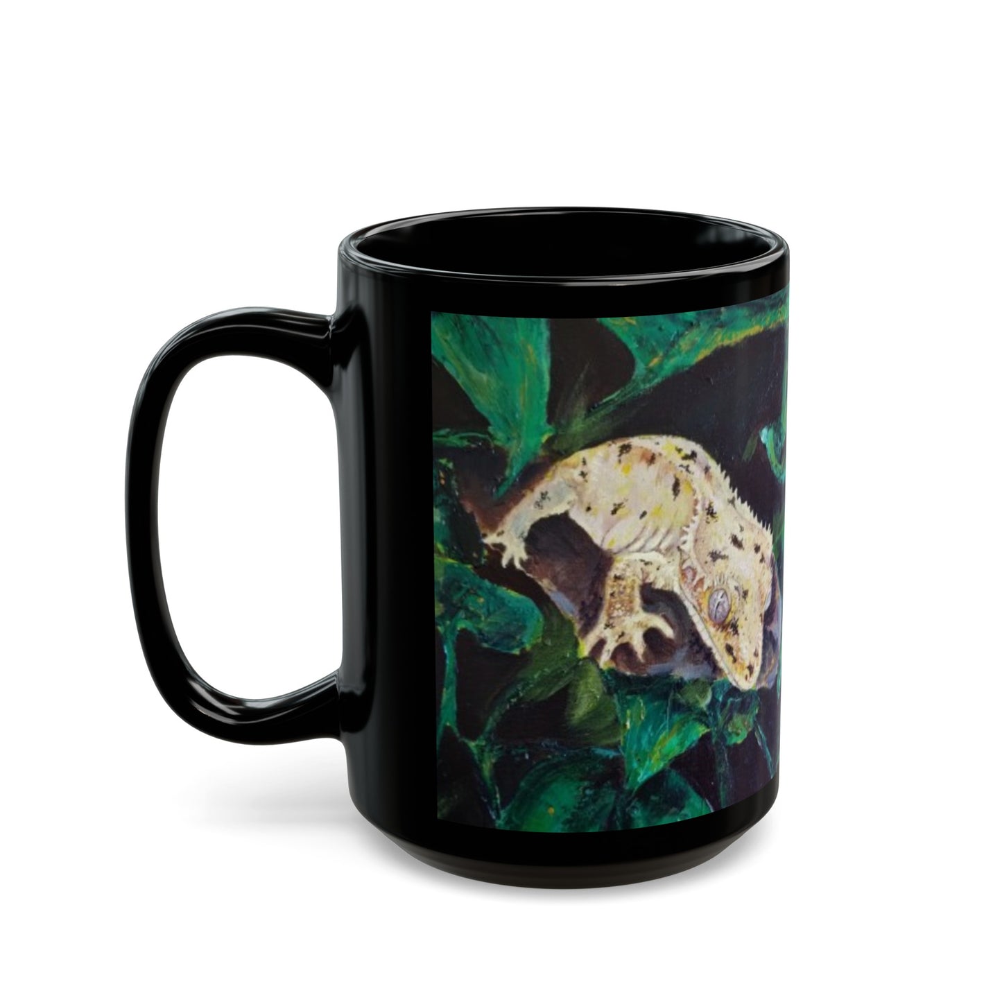 Dalmatian Crested Gecko Black Mug (11oz, 15oz)