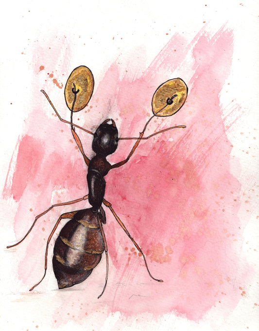 Ant With Symbols - Original unframed