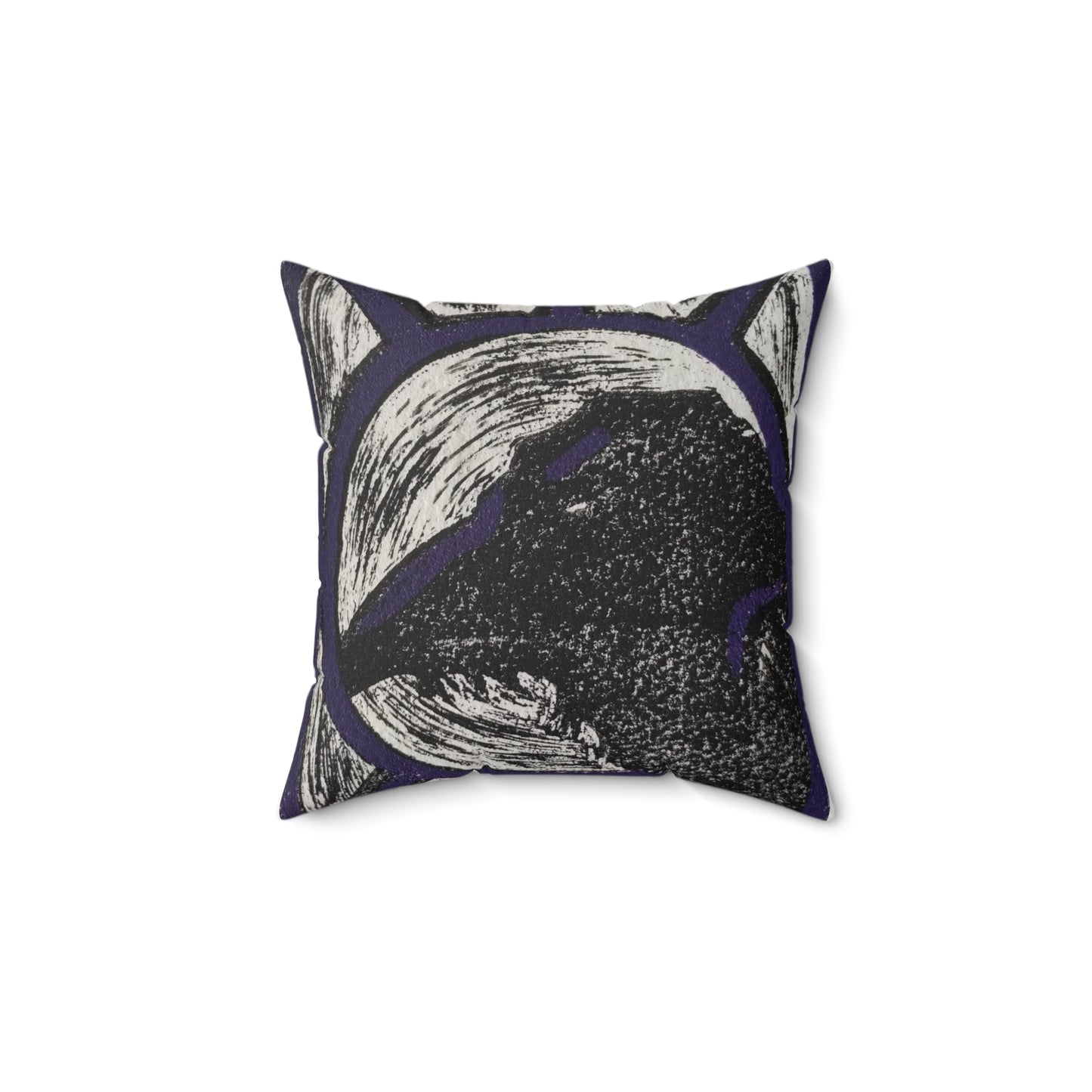 Purple Raven Polyester Square Pillow