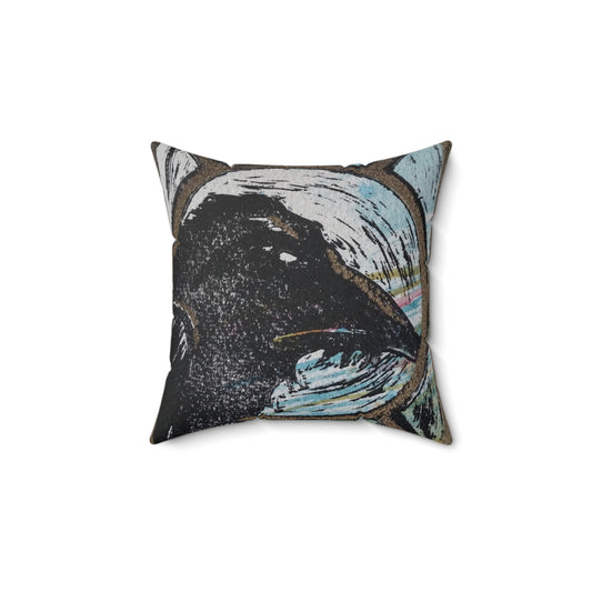 Blue Raven Polyester Square Pillow