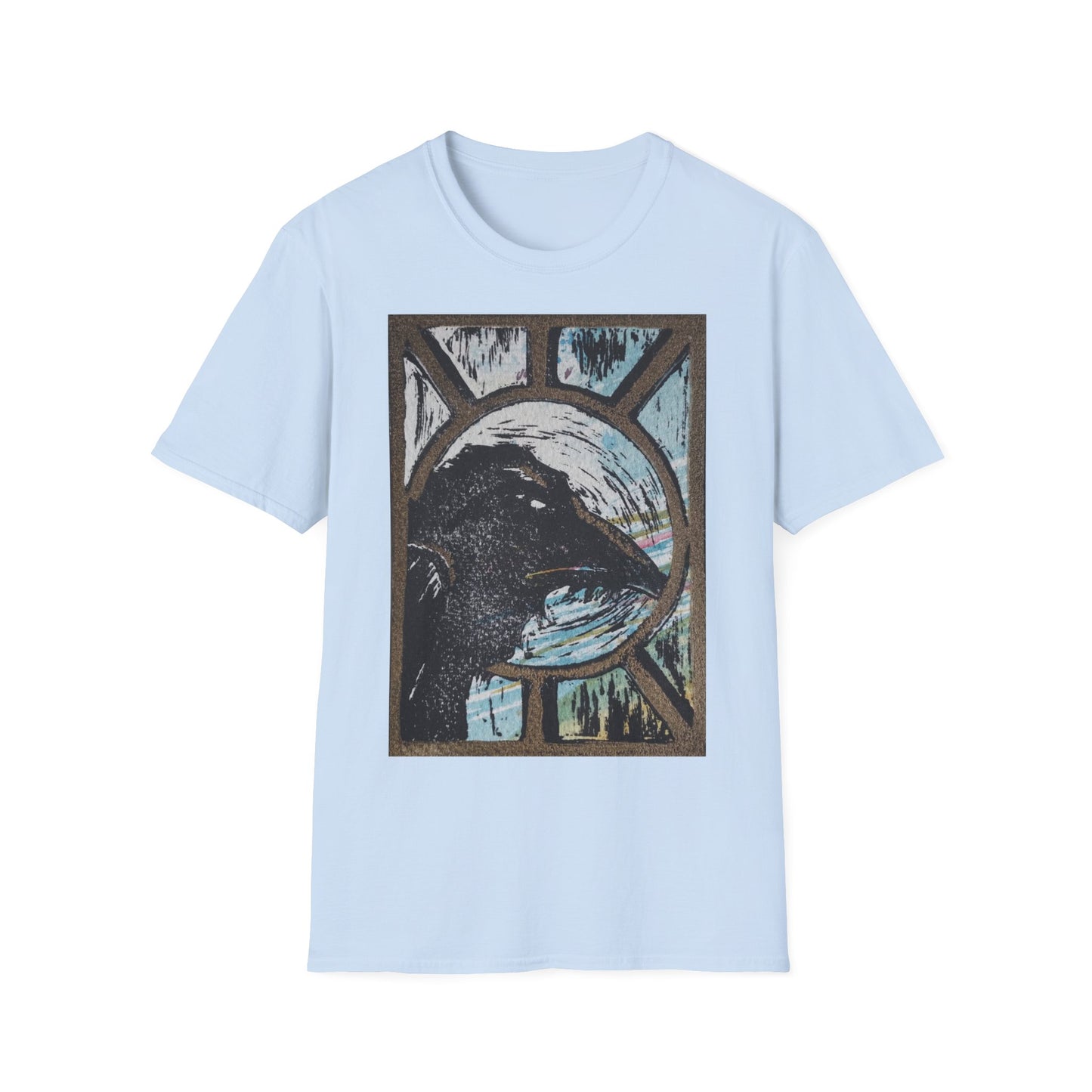 Colourful Raven Unisex Softstyle T-Shirt