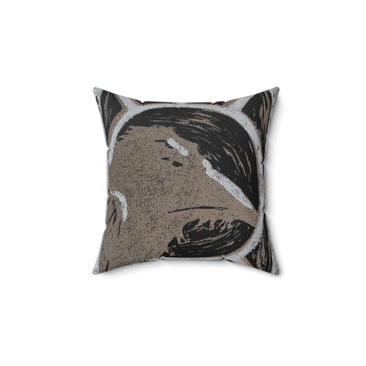 Gold Raven Polyester Square Pillow