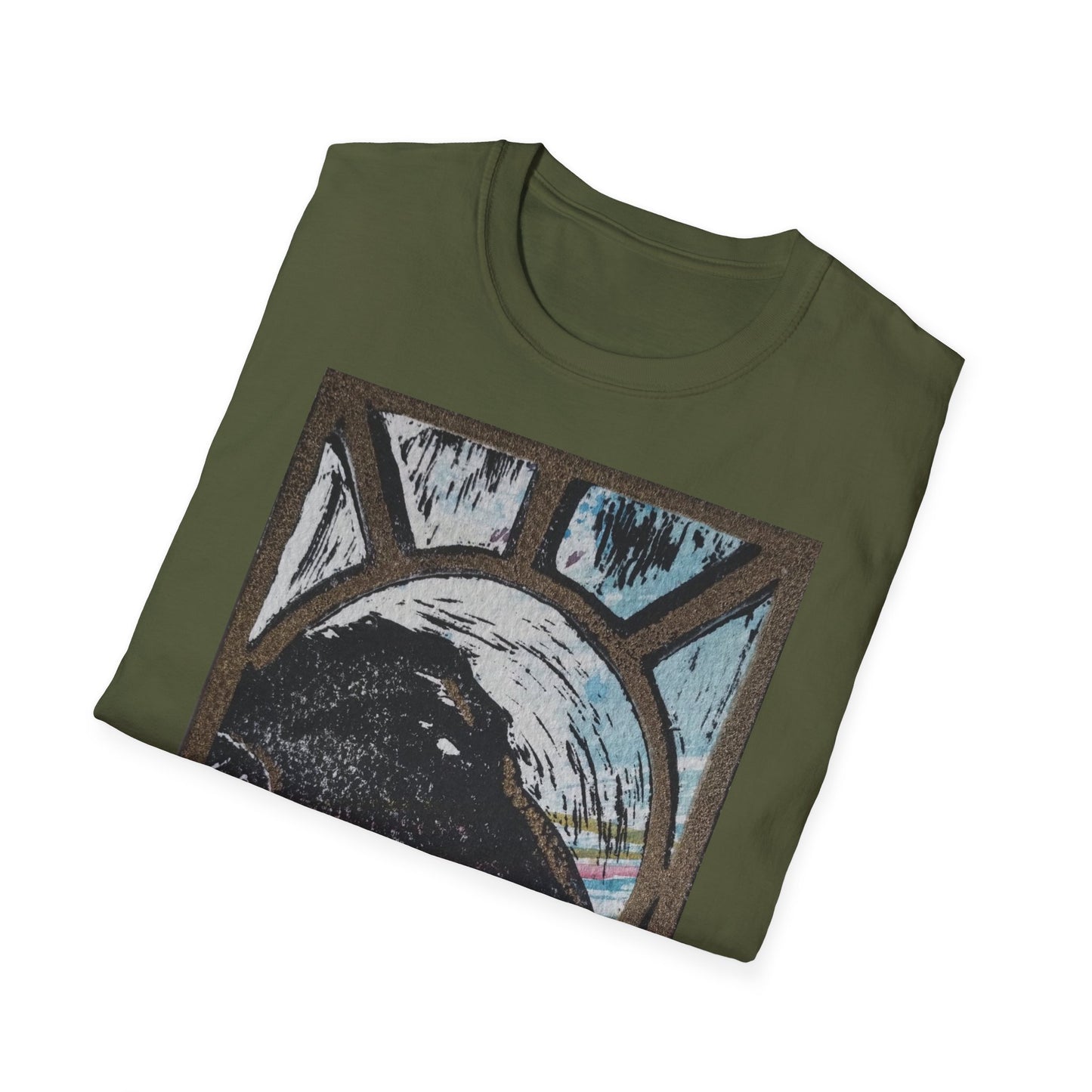 Colourful Raven Unisex Softstyle T-Shirt