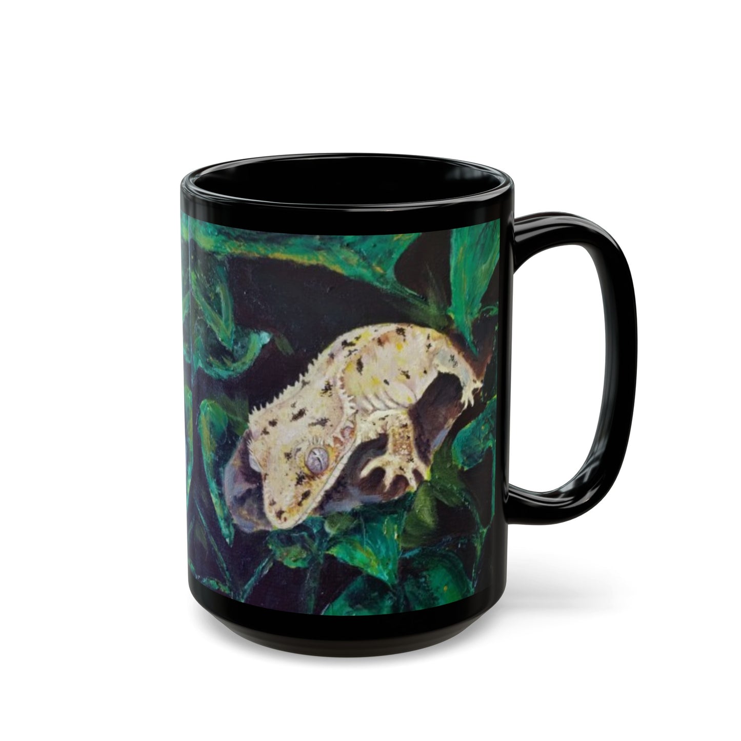 Dalmatian Crested Gecko Black Mug (11oz, 15oz)