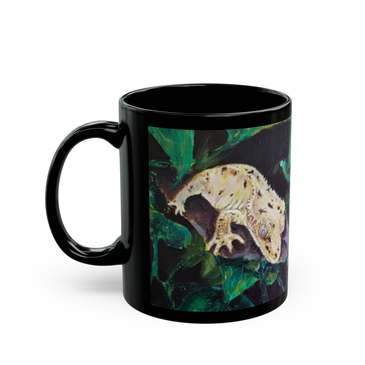 Dalmatian Crested Gecko Black Mug (11oz, 15oz)