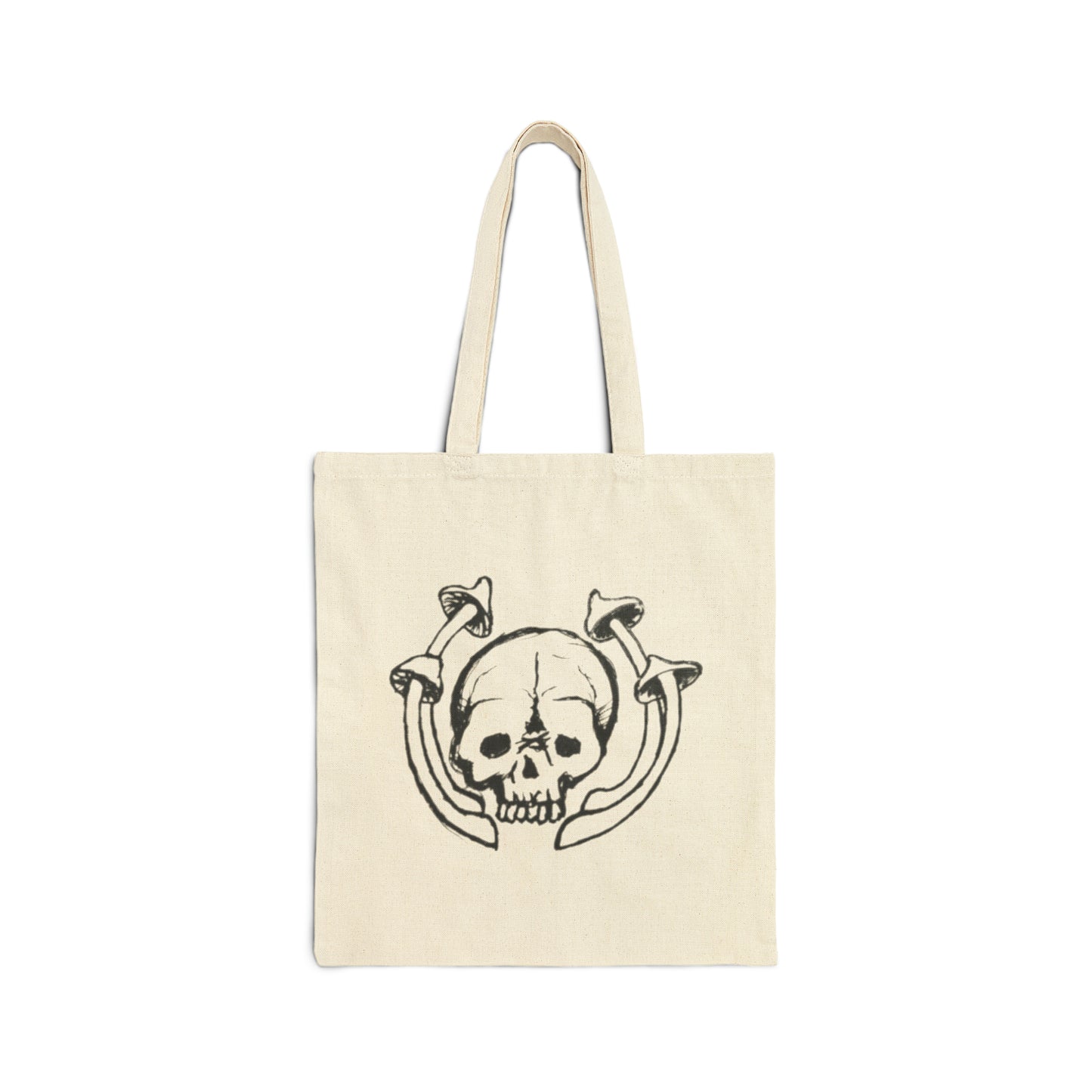 Skull and Mushrooms Tote Bag