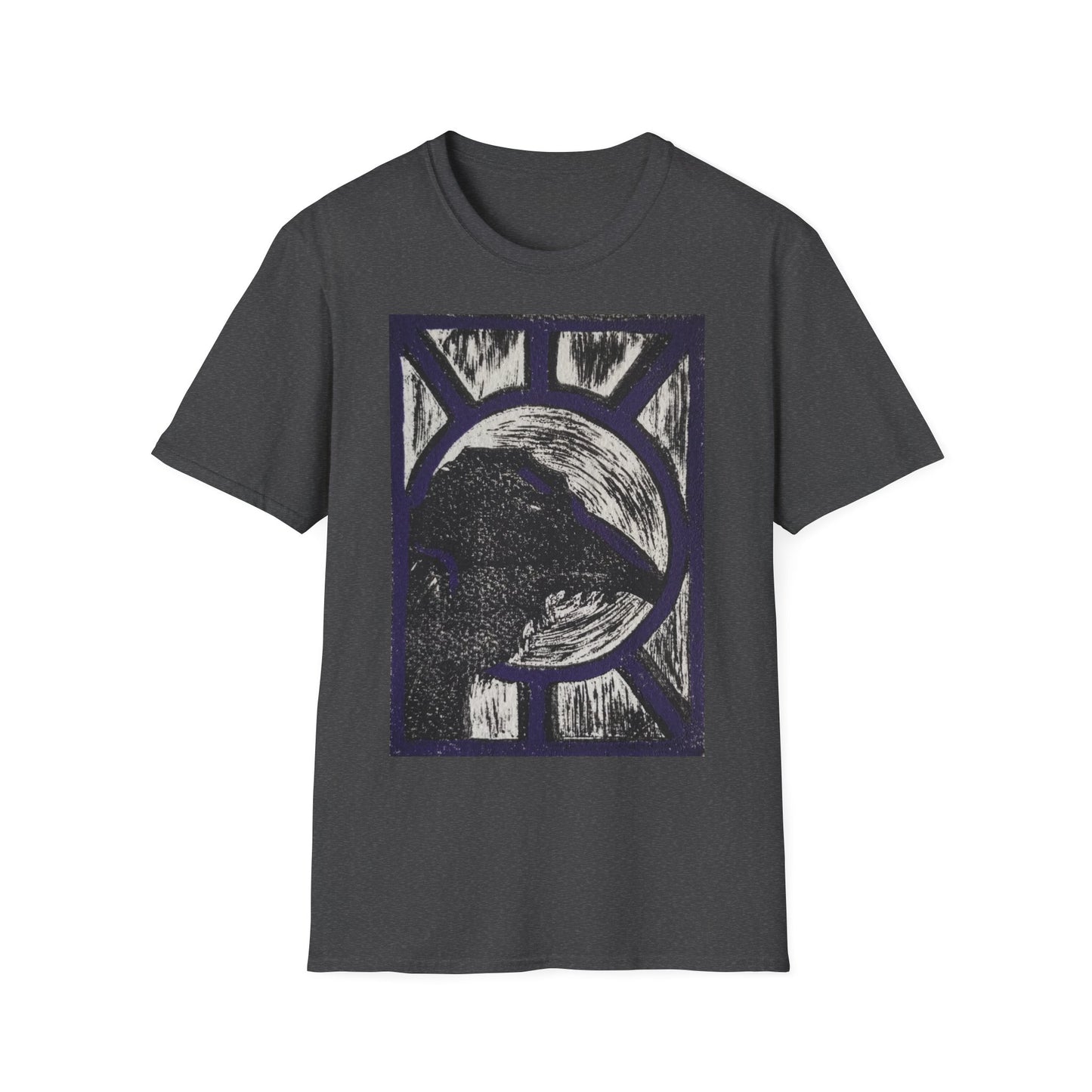 Raven in Purple Unisex Softstyle T-Shirt