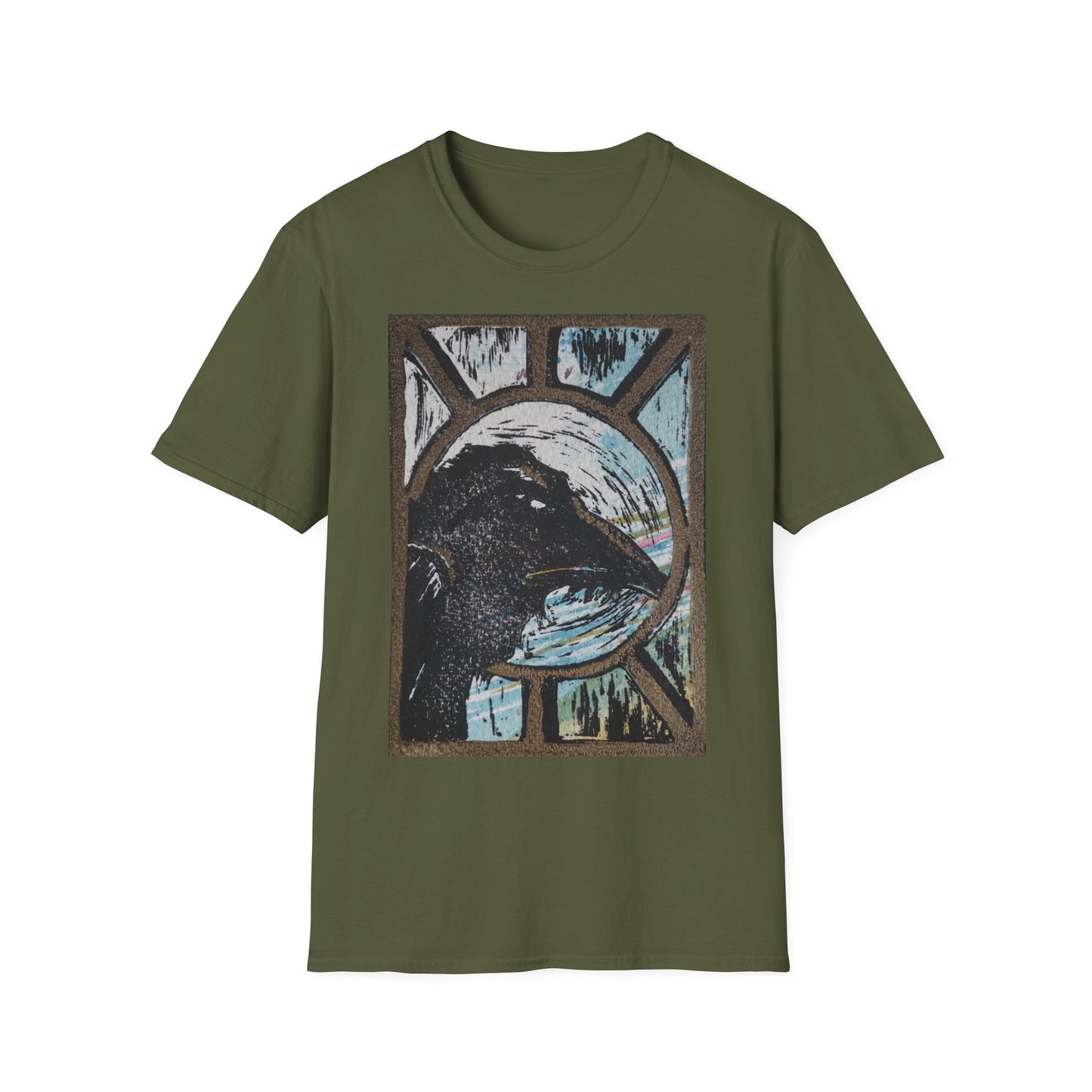 Colourful Raven Unisex Softstyle T-Shirt