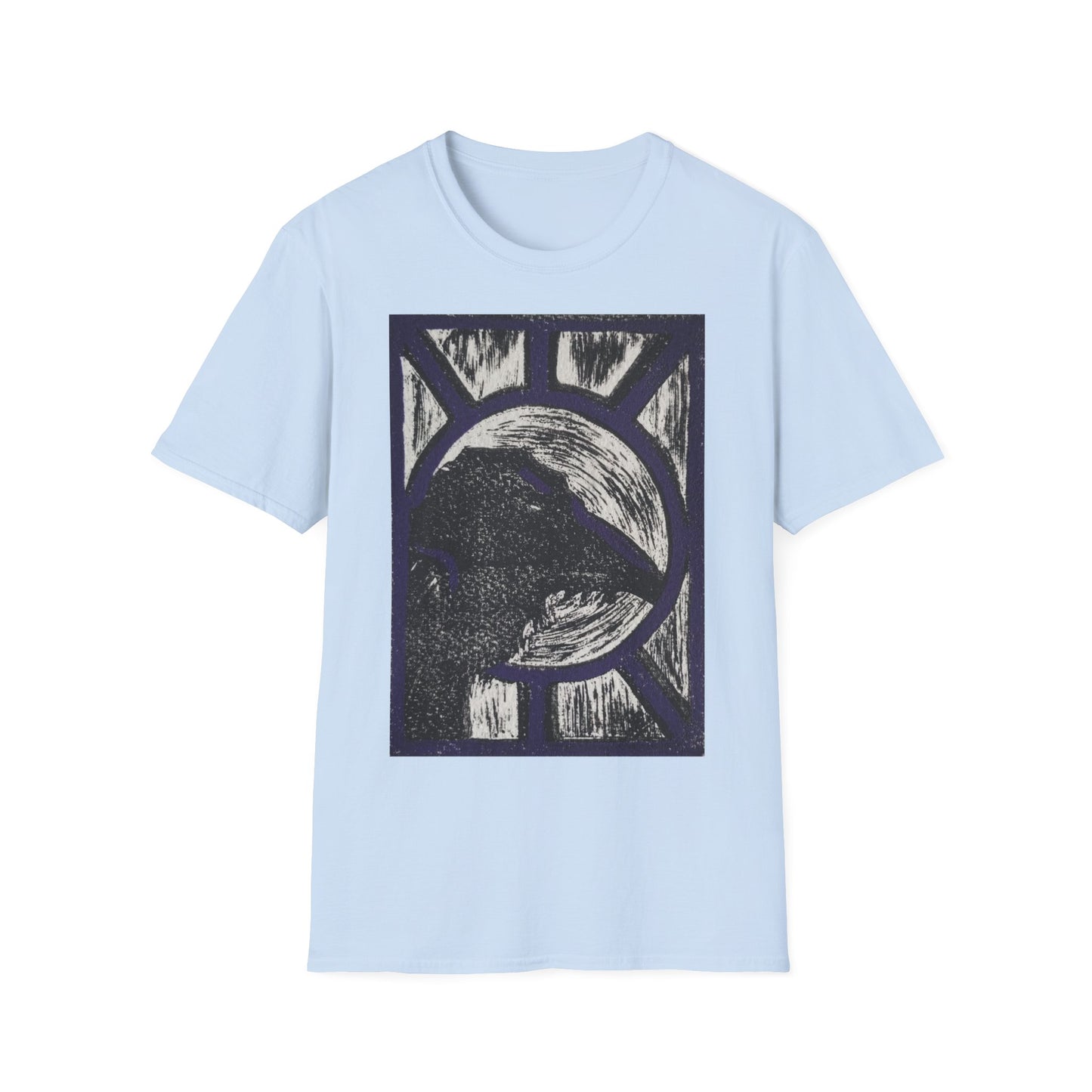 Raven in Purple Unisex Softstyle T-Shirt