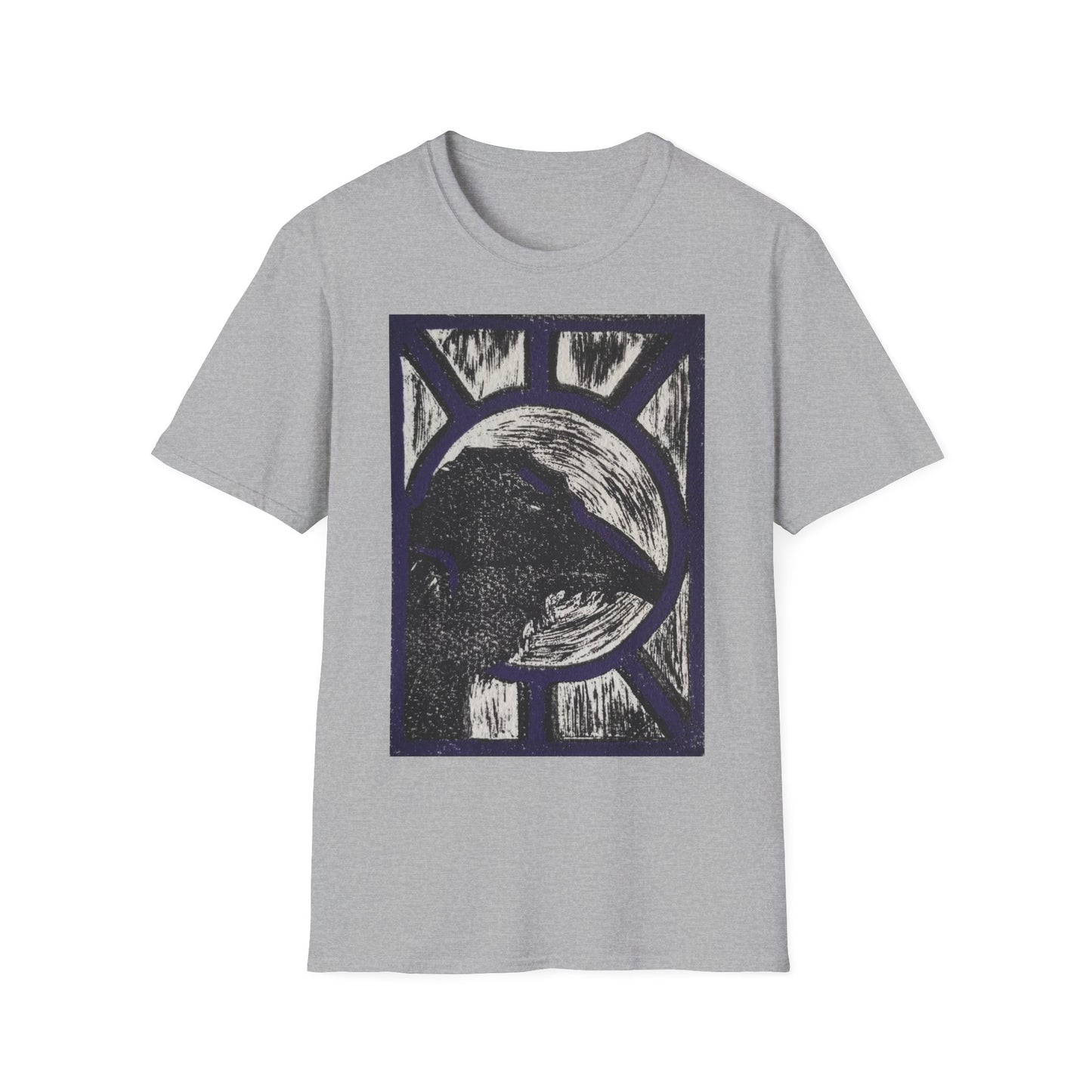 Raven in Purple Unisex Softstyle T-Shirt