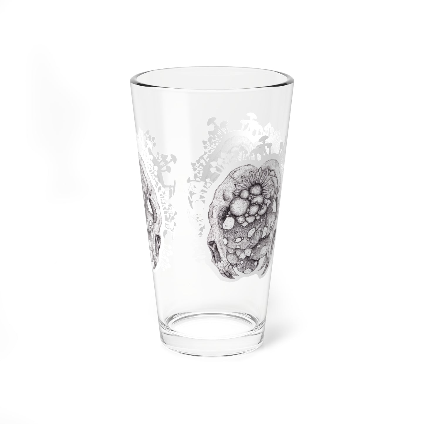 Skulls And Mushrooms Mixing Glass, 16oz