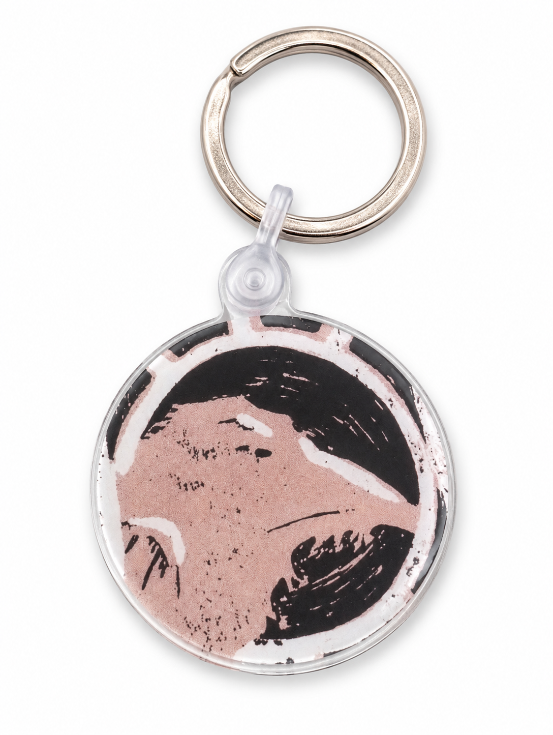 Raven Round Keychain - Gold
