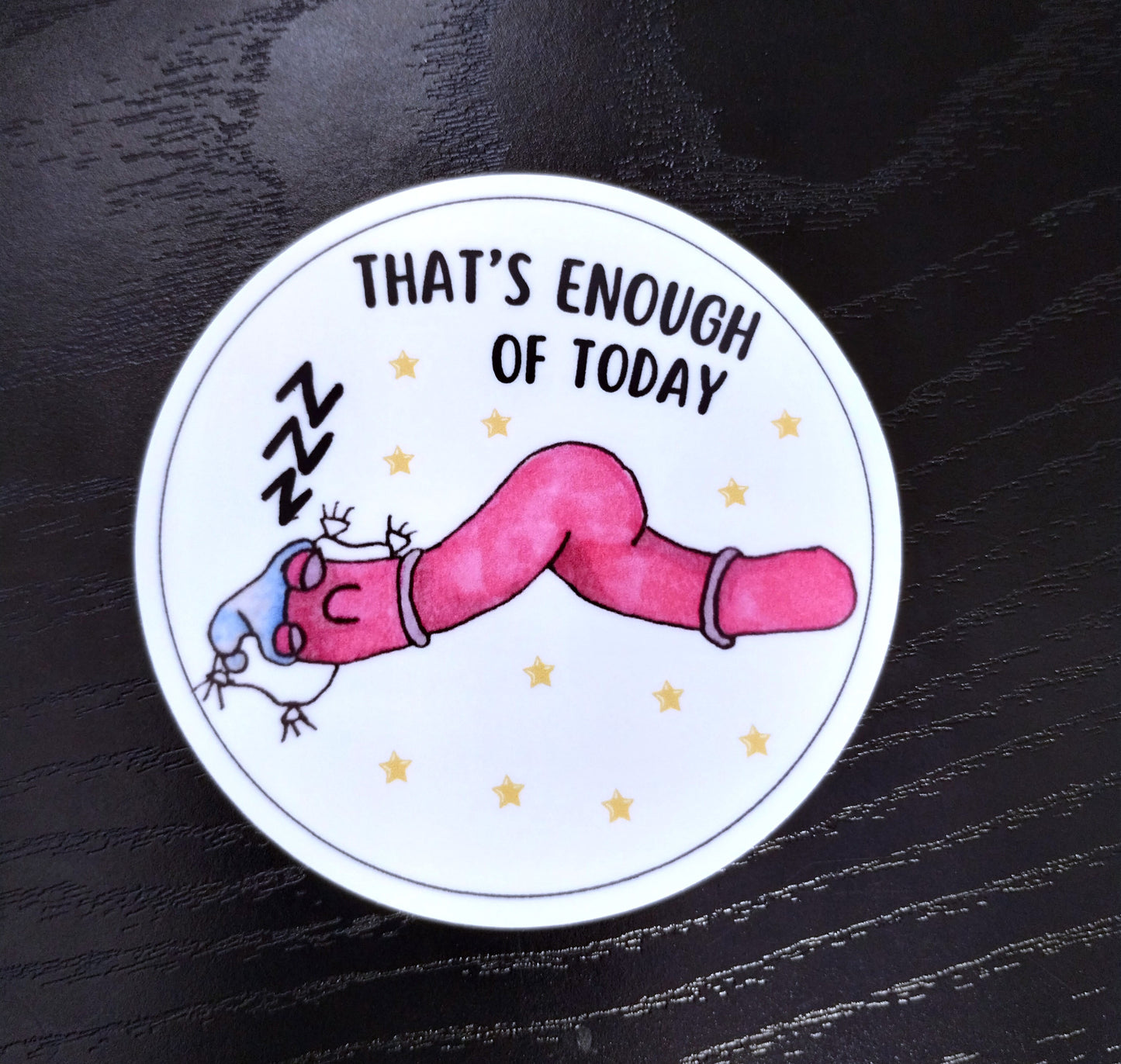 Emotional Support Worm Sticker - Sleepy Worm