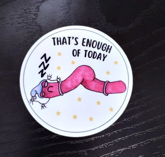 Emotional Support Worm Sticker - Sleepy Worm