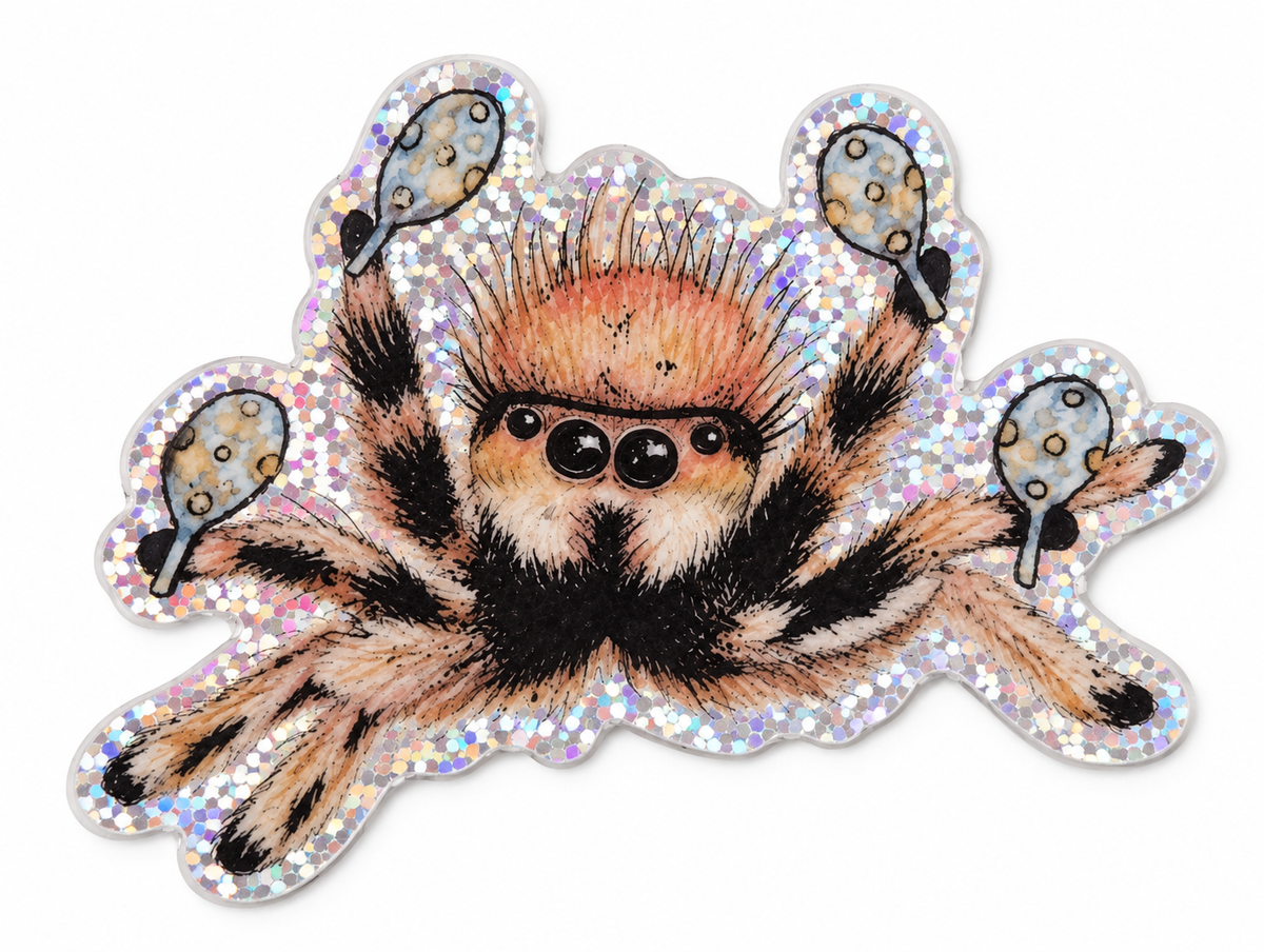 Jumping Spider Glitter Sticker
