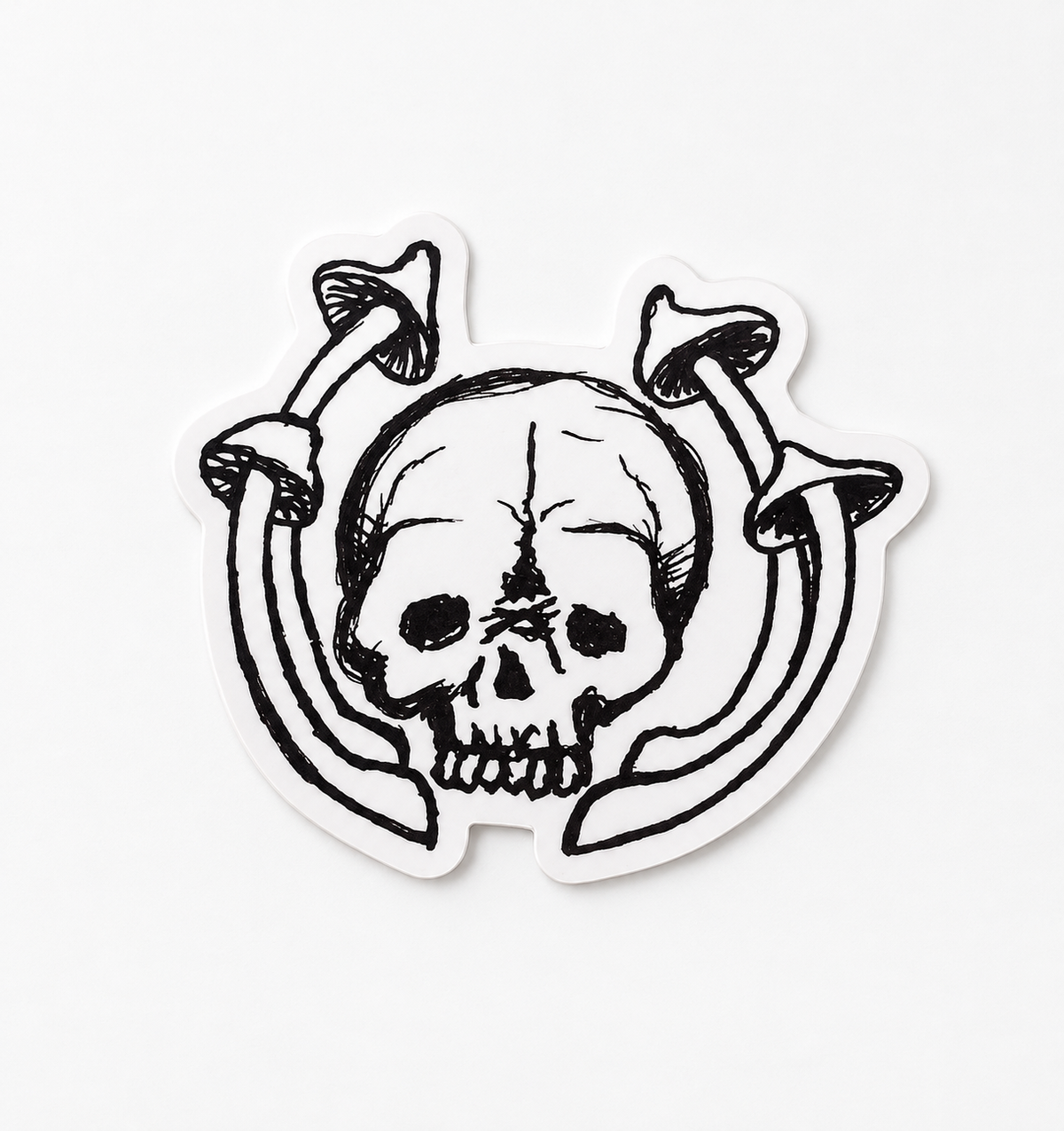 Skull With Mushroom Sticker
