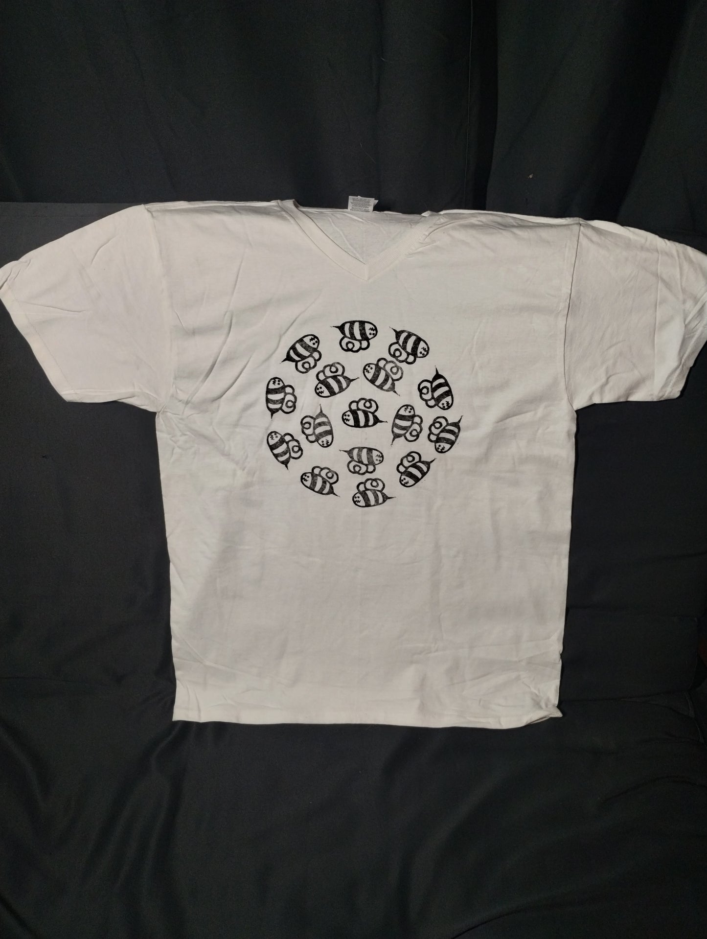 Hand Printed T-Shirt - Grey Angry BeeZ