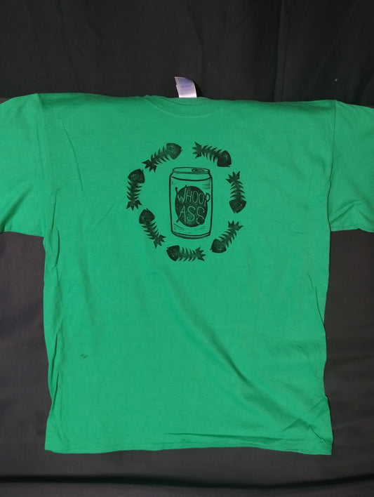 Hand Printed T-Shirt - Green WhoopAss