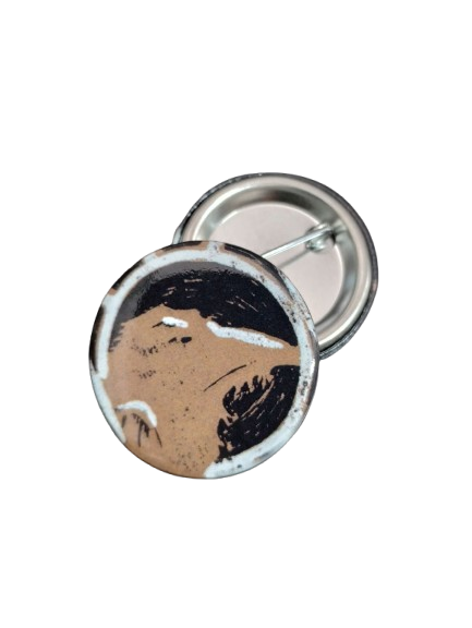 Raven Button Pin -Gold