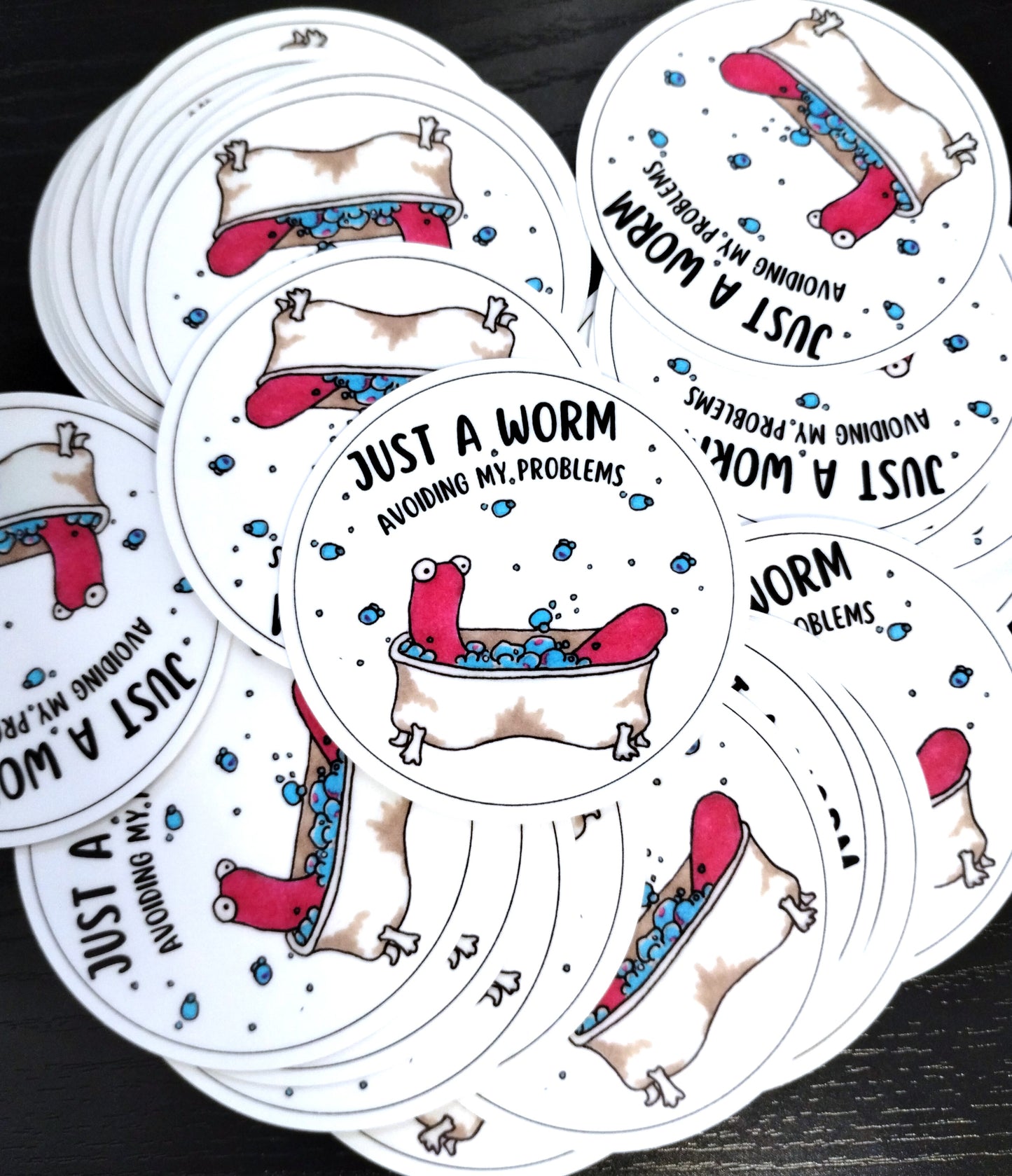 Emotional Support Worm Sticker -Bath Time