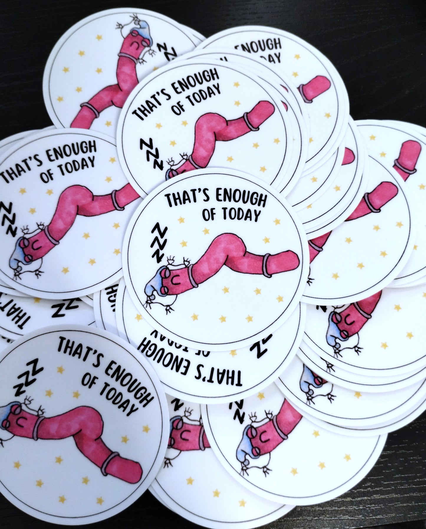 Emotional Support Worm Sticker - Sleepy Worm