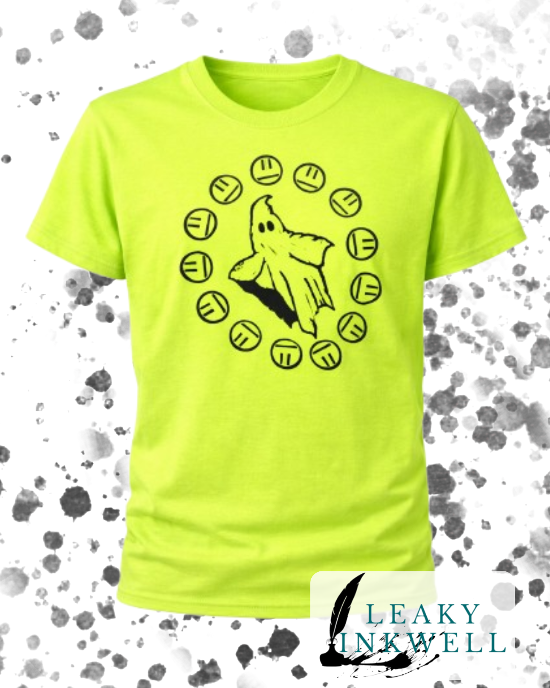 Hand Printed T-Shirt - Neon Ghost
