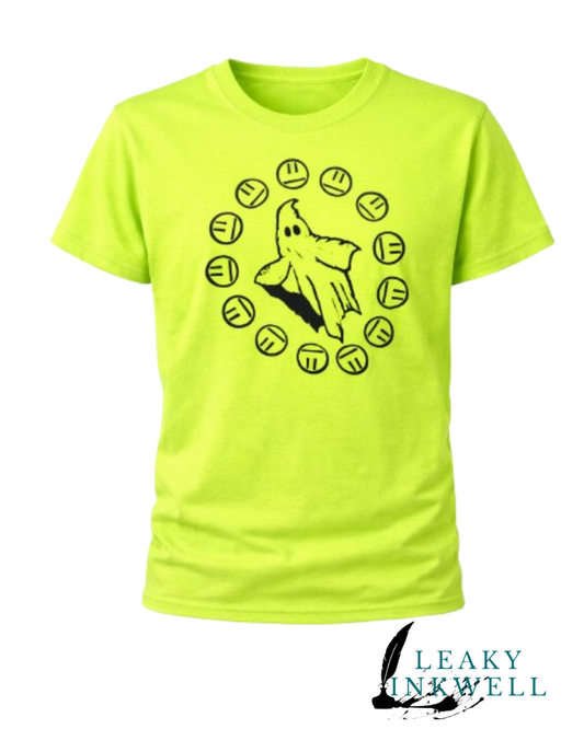 Hand Printed T-Shirt - Neon Ghost