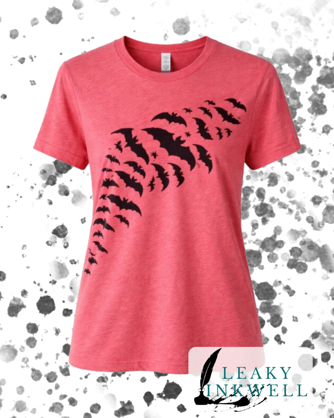 Hand Printed T-Shirt -Red Bats