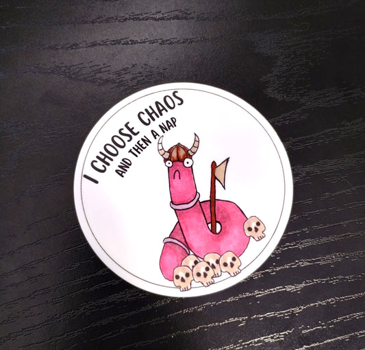 Emotional support Worm Sticker- Viking